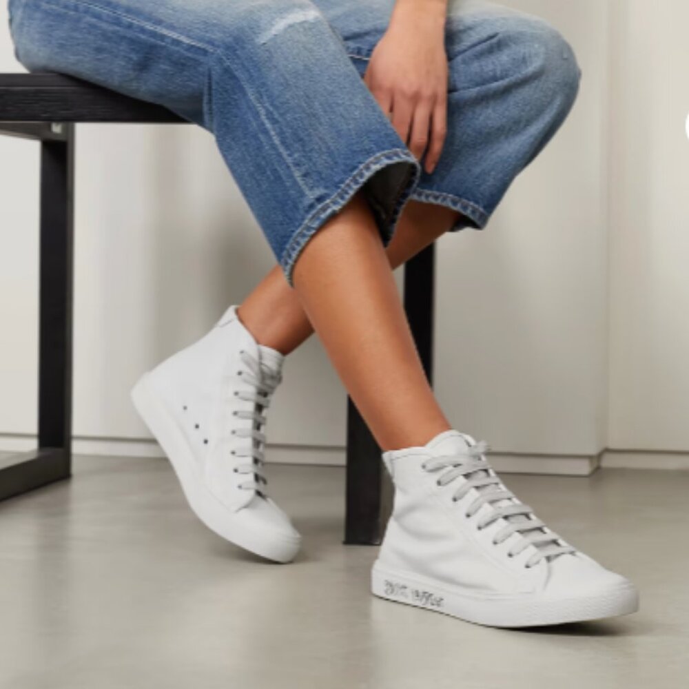 SAINT LAURENT Malibu Mid Top Signature Sneakers 38.5